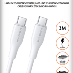 XSSIVE TPE SERIES 65W TYPE-C TO TYPE-C CABLE 3M XSS-TPE3MCC - WHITE