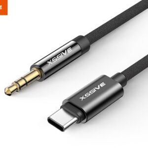 XSSIVE BRAIDED TYPE-C TO AUX 3.5MM XSS-C3.5BR - BLACK