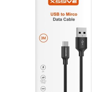 XSSIVE BRAIDED USB MICRO CABLE 3M