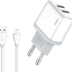 XSSIVE DUO USB CHARGER+CABLE FOR IPHONE 2.1A XSS-AC54-IP - WHITE