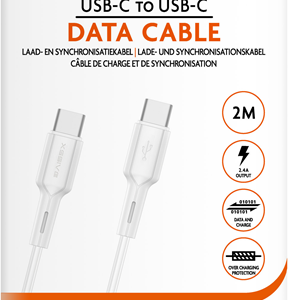 XSSIVE TYPE-C TO TYPE-C CABLE 2M XSS-PVC200CC - WHITE