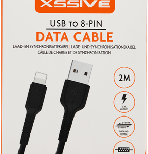 XSSIVE USB CABLE FOR IPHONE 2M XSS-PVC200L - BLACK