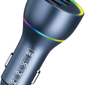 XSSIVE 130W PD+QC3.0 FAST CAR CHARGER XSS-CC44 - BLACK