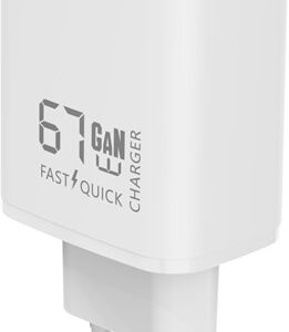 XSSIVE GAN 67W PDW QUICK CHARGER USB-A+2-C XSS-AC72CCA - WHITE