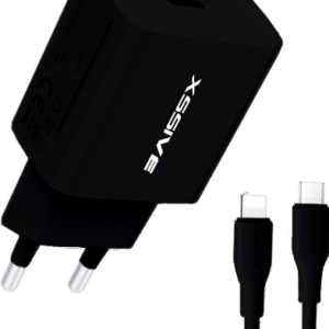 XSS AC65NB CL 20W PD CHARGER + C-L CABLE – BLACK