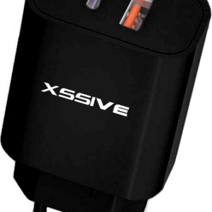 XSSIVE PD 20W/QC18W DUAL PORT WALL CHARGER XSS-AC64NB - BLACK