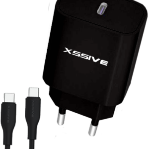 XSS-AC65NB CC 20W PD CHARGER + C-C CABLE - BLACK