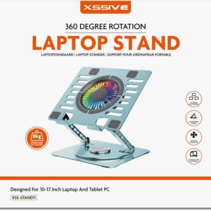 XSSIVE 360° LAPTOP STAND WITH BUILD-IN RGB COOLING FAN XSS-STAND11