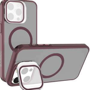 Lens Stand Case iPhone 16 - Wine Red