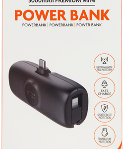 XSSIVE PREMIUM MINI POWER BANK FOR USB-C WITH IPHONE CABLE 5000MAH XSS-PB40C BLACK