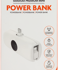 XSSIVE PREMIUM MINI POWERBANK FOR USB-C WITH IPHONE CABLE 5000MAH XSS-PB40C WHITE