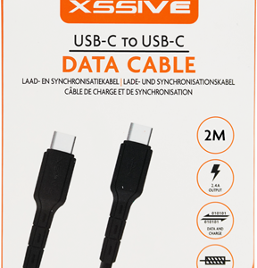XSSIVE TYPE-C TO TYPE-C CABLE 2M XSS-PVC200CC - BLACK