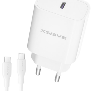 XSS-AC66NW CC 25W PD CHARGER+ C-C CABLE – WHITE