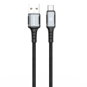XSSIVE BRAIDED USB-A TO USB-C CABLE 1M XSS-BR-AC-B-1M - BLACK