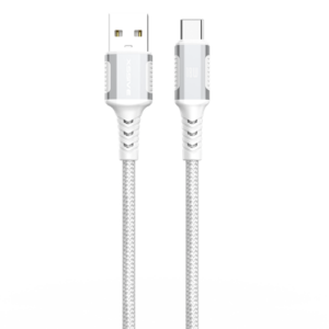 XSSIVE BRAIDED USB-A TO USB-C CABLE 1M XSS-BR-AC-W-1M - WHITE