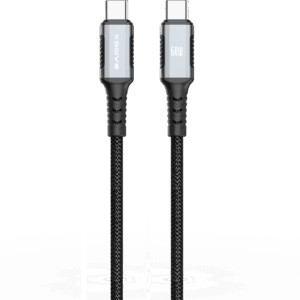 XSSIVE BRAIDED 60W USB-C TO USB-C CABLE XSS-BR-CC-B 2M - BLACK