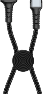 XSSIVE BRAIDED CABLE 15W FOR IPHONE 8-PIN XSS-BR-AL-B-30CM - BLACK