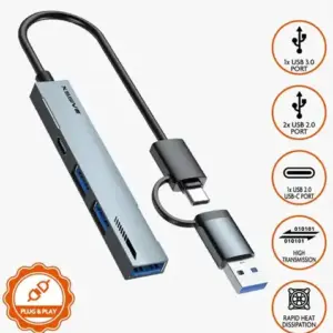 XSSIVE 5IN1 USB HUB TO USB-C+A XSS-HUB13