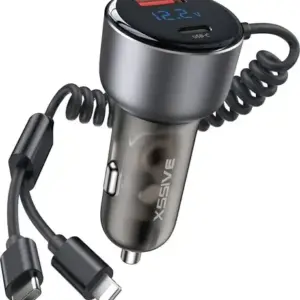 XSSIVE PD 60W FAST CAR CHARGER WITH SPRING CABLE XSS-CC48 2IN1