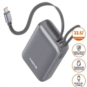 XSSIVE POWERBANK FAST CHARGE WITH EXTENDABLE CABLE 10000MAH XSS-PB52 - BLACK