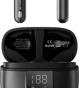 XSSIVE WIRELESS EARBUDS WITH ENC+DISPLAY XSS-TWS19B - BLACK