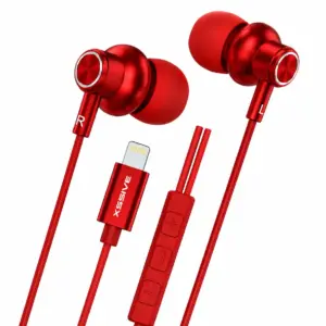 XSSIVE 8-PIN IN-EAR STEREO EARPHONES FOR IPHONE XSS-EP26R - RED