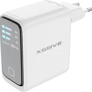 XSSIVE 100W PD GAN FAST CHARGER WITH SMART DISPLAY XSS-AC88 - WHITE